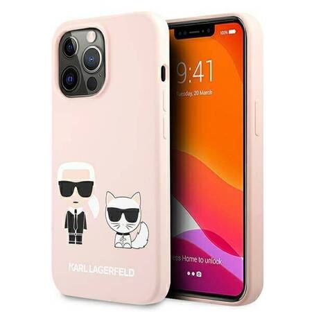 Karl Lagerfeld KLHMP13LSSKCI iPhone 13 Pro  / 13 6,1" hardcase jasnoróżowy/light pink Silicone Ikonik Karl & Choupette Magsafe