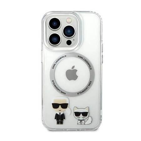 Karl Lagerfeld KLHMP14LHKCT iPhone 14 Pro 6,1" hardcase przeźroczysty/transparent Karl & Choupette Aluminium Magsafe