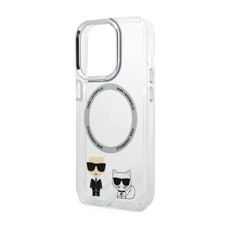 Karl Lagerfeld KLHMP14LHKCT iPhone 14 Pro 6,1" hardcase przeźroczysty/transparent Karl & Choupette Aluminium Magsafe