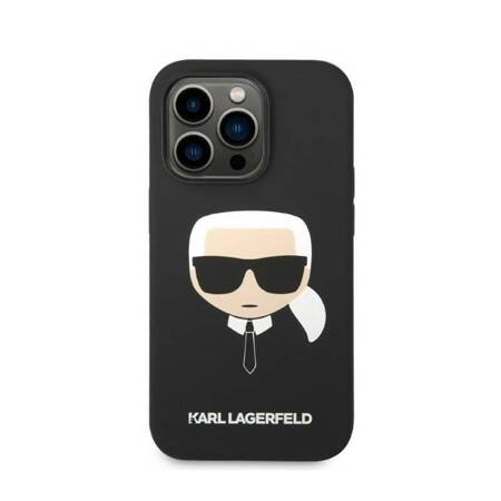 Karl Lagerfeld KLHMP14LSLKHBK iPhone 14 Pro 6,1" hardcase czarny/black Silicone Karl`s Head Magsafe