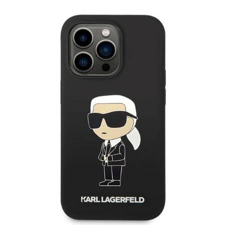 Karl Lagerfeld KLHMP14LSNIKBCK iPhone 14 Pro 6,1" hardcase czarny/black Silicone NFT Ikonik Magsafe