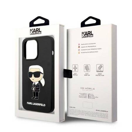 Karl Lagerfeld KLHMP14LSNIKBCK iPhone 14 Pro 6,1" hardcase czarny/black Silicone NFT Ikonik Magsafe