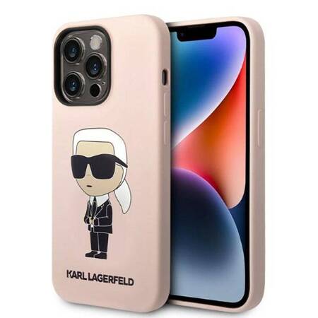 Karl Lagerfeld KLHMP14LSNIKBCP iPhone 14 Pro 6,1" hardcase różowy/pink Silicone NFT Ikonik Magsafe