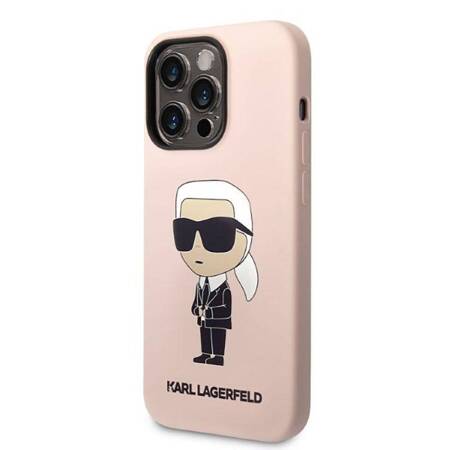 Karl Lagerfeld KLHMP14LSNIKBCP iPhone 14 Pro 6,1" hardcase różowy/pink Silicone NFT Ikonik Magsafe