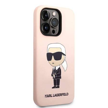 Karl Lagerfeld KLHMP14LSNIKBCP iPhone 14 Pro 6,1" hardcase różowy/pink Silicone NFT Ikonik Magsafe