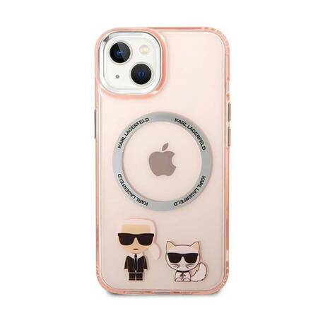 Karl Lagerfeld KLHMP14MHKCP iPhone 14 Plus 6,7" hardcase różowy/pink Karl & Choupette Aluminium Magsafe