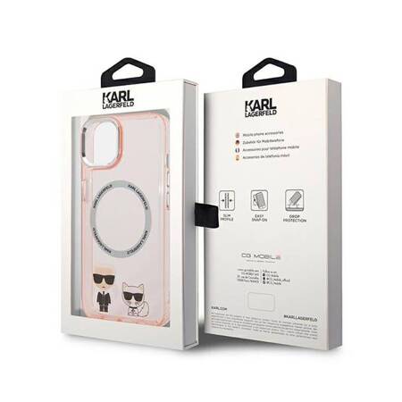 Karl Lagerfeld KLHMP14MHKCP iPhone 14 Plus 6,7" hardcase różowy/pink Karl & Choupette Aluminium Magsafe