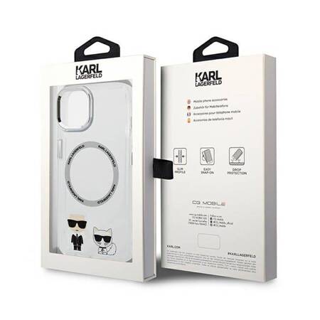 Karl Lagerfeld KLHMP14MHKCT iPhone 14 Plus 6,7" hardcase przeźroczysty/transparent Karl & Choupette Aluminium Magsafe