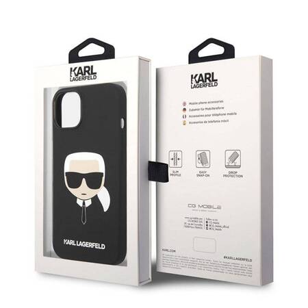 Karl Lagerfeld KLHMP14MSLKHBK iPhone 14 Plus 6,7" hardcase czarny/black Silicone Karl`s Head Magsafe