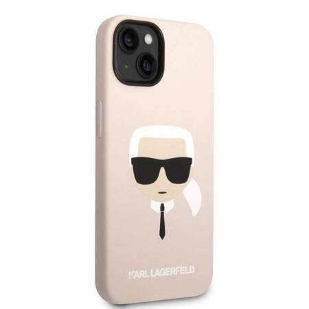 Karl Lagerfeld KLHMP14MSLKHLP iPhone 14 Plus 6,7" hardcase jasnoróżowy/light pink Silicone Karl`s Head Magsafe