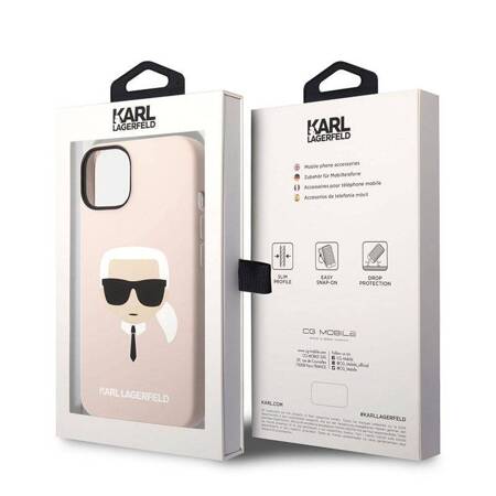 Karl Lagerfeld KLHMP14MSLKHLP iPhone 14 Plus 6,7" hardcase jasnoróżowy/light pink Silicone Karl`s Head Magsafe