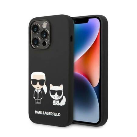 Karl Lagerfeld KLHMP14XSSKCK iPhone 14 Pro Max 6,7" hardcase czarny/black Liquid Silicone Karl & Choupette Magsafe