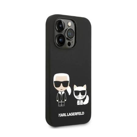 Karl Lagerfeld KLHMP14XSSKCK iPhone 14 Pro Max 6,7" hardcase czarny/black Liquid Silicone Karl & Choupette Magsafe