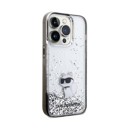 Karl Lagerfeld Liquid Glitter Choupette - Etui iPhone 14 Pro (przezroczysty)