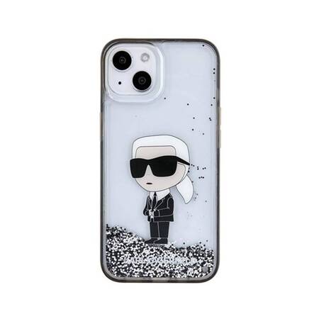 Karl Lagerfeld Liquid Glitter Ikonik - Etui iPhone 15 (przezroczysty)