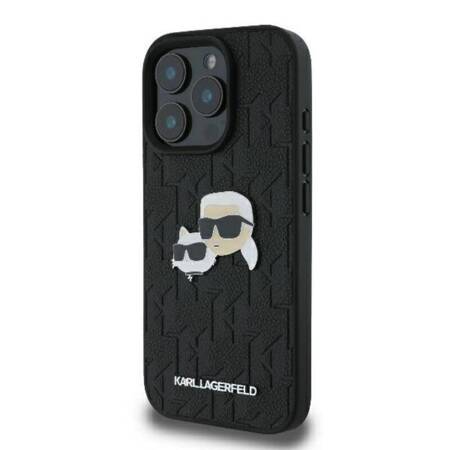 Karl Lagerfeld Monogram Karl & Chaoupette Head Pin - Etui iPhone 16 Pro Max (czarny)