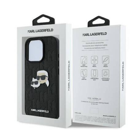 Karl Lagerfeld Monogram Karl & Chaoupette Head Pin - Etui iPhone 16 Pro Max (czarny)