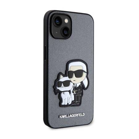 Karl Lagerfeld NFT Saffiano Karl & Choupette - Etui iPhone 14 (Srebrny)