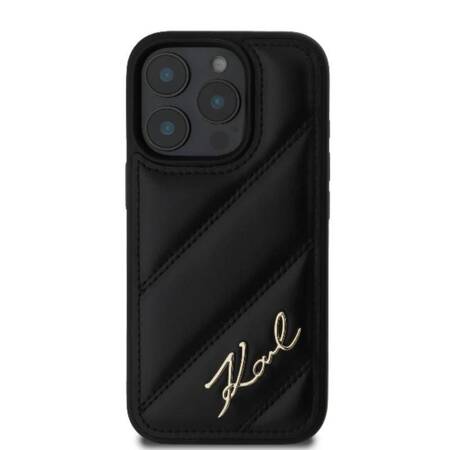 Karl Lagerfeld Quilted Signature - Etui iPhone 16 Pro Max (czarny)