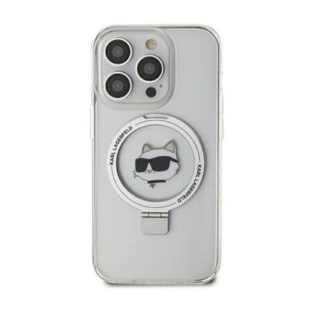 Karl Lagerfeld Ring Stand Choupette Head MagSafe - Etui iPhone 15 Pro Max (biały)