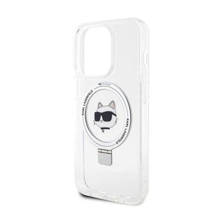 Karl Lagerfeld Ring Stand Choupette Head MagSafe - Etui iPhone 15 Pro Max (biały)