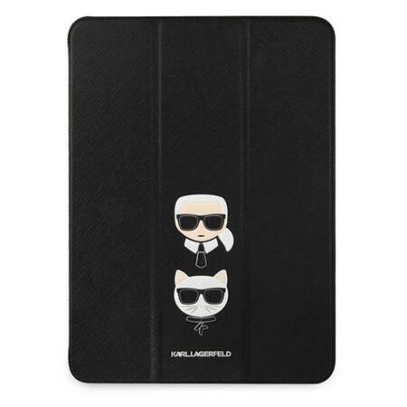 Karl Lagerfeld Saffiano Karl & Choupette Heads – Etui iPad Pro 12.9 2021 (czarny)