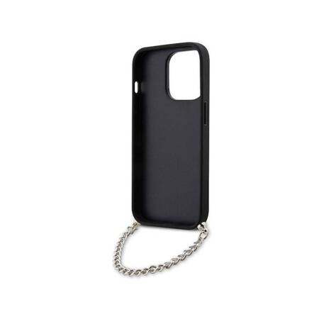 Karl Lagerfeld Saffiano Monogram Chain - Etui iPhone 14 Pro (Srebrny)