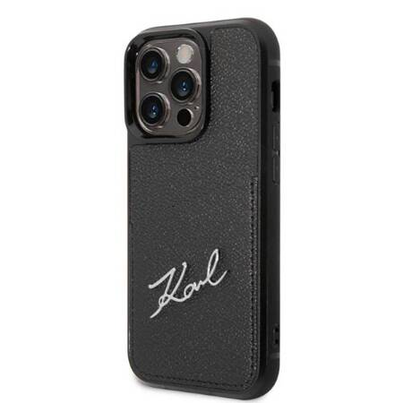 Karl Lagerfeld Signature Logo Cardslot - Etui iPhone 14 Pro Max (czarny)