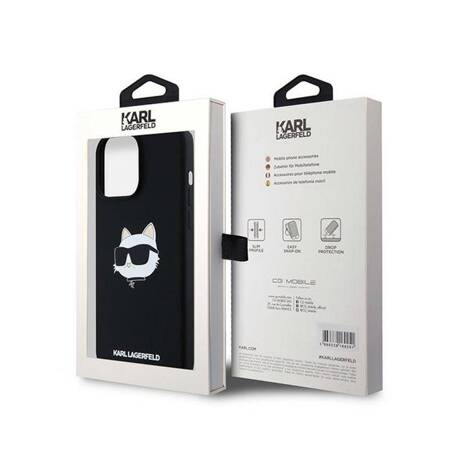 Karl Lagerfeld Silicone Choupette Head MagSafe - Etui iPhone 15 Pro (czarny)