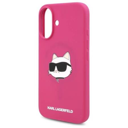 Karl Lagerfeld Silicone Choupette Head Print MagSafe - Etui iPhone 16 (fuksja)