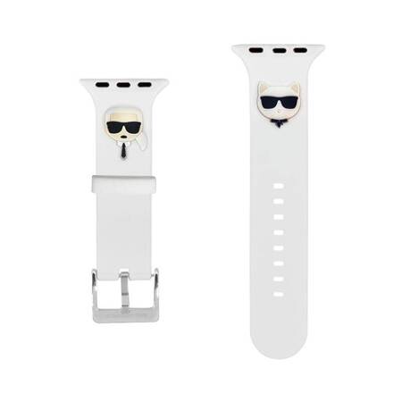 Karl Lagerfeld Silicone Karl & Choupette Heads – Pasek do Apple Watch 38/40/41 mm (biały)