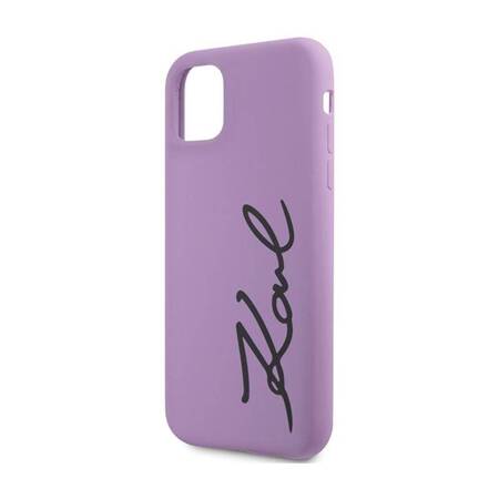 Karl Lagerfeld Silicone Signature - Etui iPhone 11 (Fioletowy)