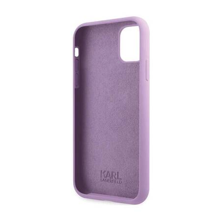 Karl Lagerfeld Silicone Signature - Etui iPhone 11 (Fioletowy)