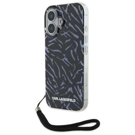 Karl Lagerfeld Zebra With Cord - Etui iPhone 16 Plus (fioletowy)