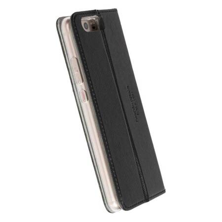 Krusell Malmo 4 Card Foliocase - Etui Huawei P10 Plus z kieszeniami na karty + stand up (czarny)
