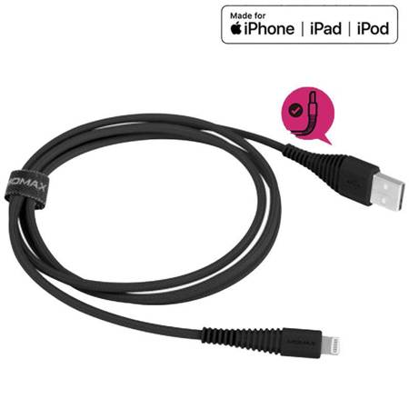 Momax Tough link - Kabel połączeniowy USB do Lightning MFi , 2.4 A, 1.2 m (Black)