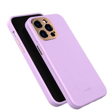 Moshi Napa MagSafe - Skórzane etui iPhone 14 Pro Max (Lavender Purple)