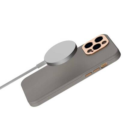 Moshi Napa MagSafe - Skórzane etui iPhone 14 Pro Max (Serene Gray)