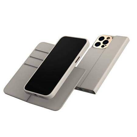 Moshi Overture MagSafe - Skórzane etui 3w1 z klapką iPhone 14 Pro (Gray)