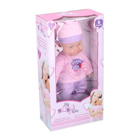 My baby & me – Interaktywna lalka bobas 41cm, 6 dźwięków (Różowo-fioletowa)