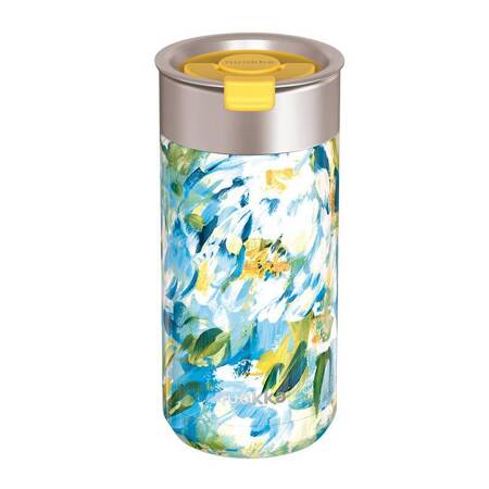 Quokka Boost Coffee Tumbler - Kubek termiczny ze stali nierdzewnej z zaparzaczem 400 ml (Blue Peonies)