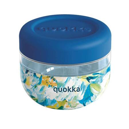 Quokka Bubble Food Jar - Pojemnik plastikowy na żywność / lunchbox 500 ml (Blue Peonies)