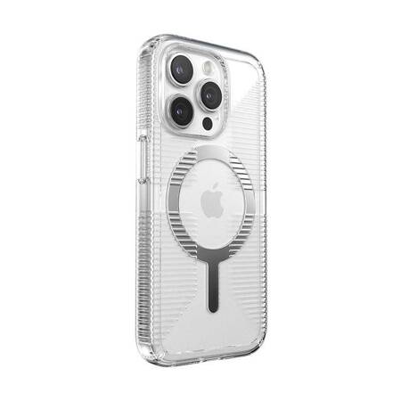 Speck Gemshell Grip + MagSafe - Etui do iPhone 15 Pro (Clear / Chrome Finish)