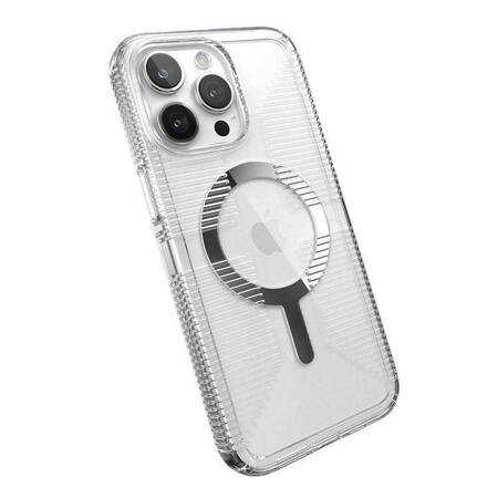 Speck Gemshell Grip + MagSafe - Etui do iPhone 15 Pro Max (Clear / Chrome Finish)