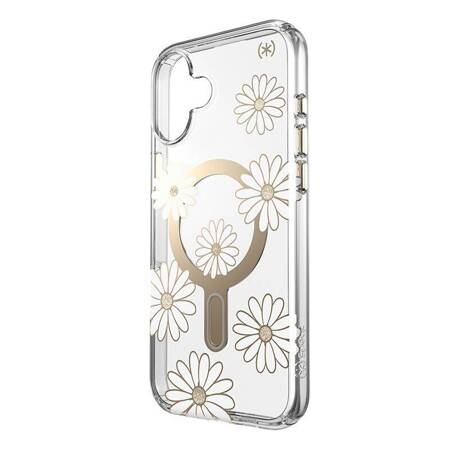 Speck Presidio Lux ClickLock & MagSafe - Etui iPhone 16 Plus (Sunshine Daisies / Clear / Gold)