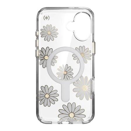 Speck Presidio Lux ClickLock & MagSafe - Etui iPhone 16 Plus (Sunshine Daisies / Clear / Gold)