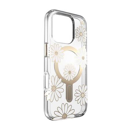 Speck Presidio Lux ClickLock & MagSafe - Etui iPhone 16 Pro (Sunshine Daisies / Clear / Gold)