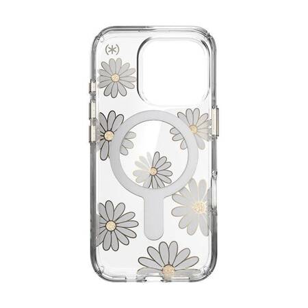 Speck Presidio Lux ClickLock & MagSafe - Etui iPhone 16 Pro (Sunshine Daisies / Clear / Gold)