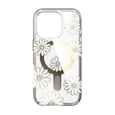 Speck Presidio Lux ClickLock & MagSafe - Etui iPhone 16 Pro (Sunshine Daisies / Clear / Gold)