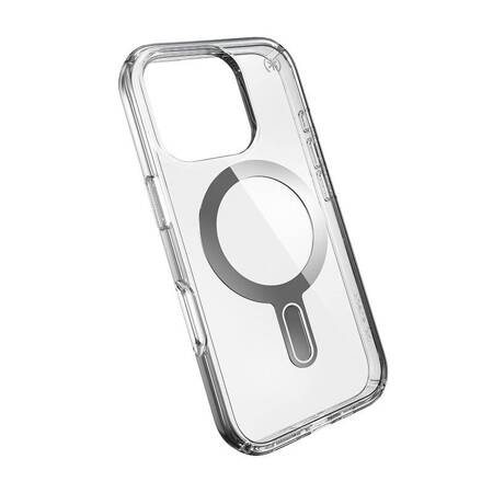 Speck Presidio Perfect-Clear ClickLock & MagSafe - Etui iPhone 16 Pro (Clear / Chrome Finish / Serene Silver)